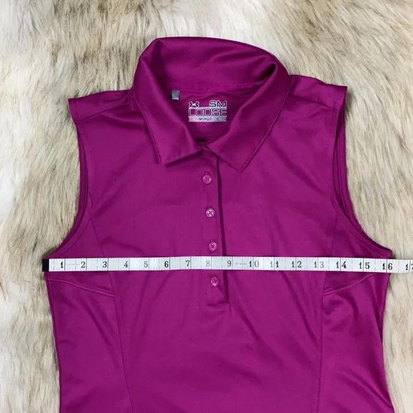 Under Armour Loose fuchsia Sleeveless Polo, Small - Picture 8 of 14